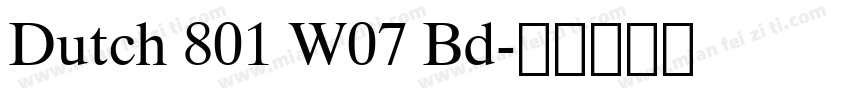 Dutch 801 W07 Bd字体转换